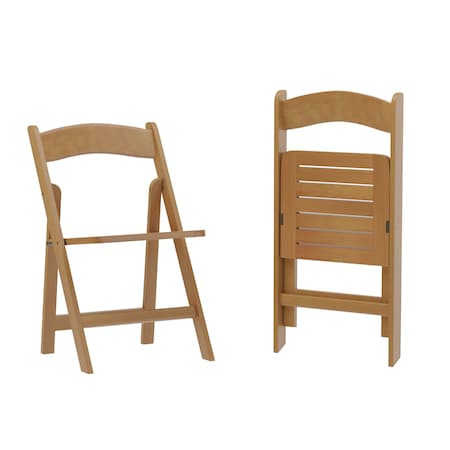 Flash Furniture Holden Commercial Grade Oak Solid Wood Folding Dining Chair, 2PK 2-ZH-8005-3-OAK-GG